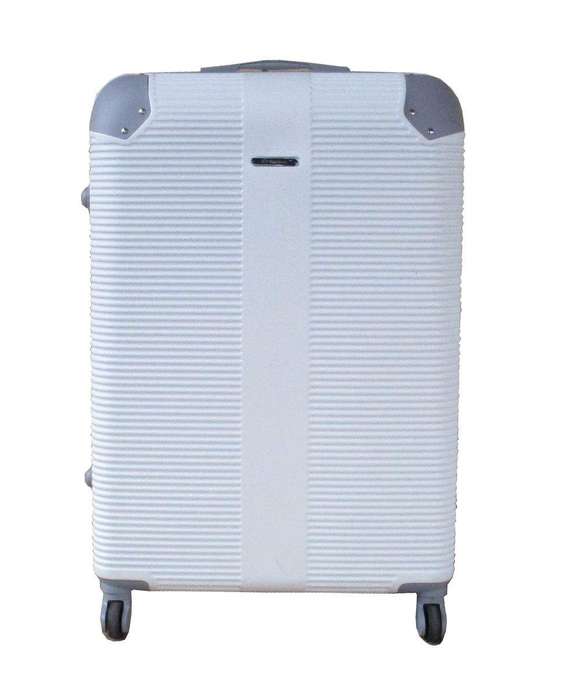 SMTE 1 Piece Hard Outer Shell Luggage 25" - White with keychain
