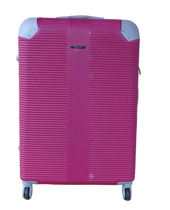 SMTE 1 Piece Hard Outer Shell Luggage - 27" - Hot Pink with keychain