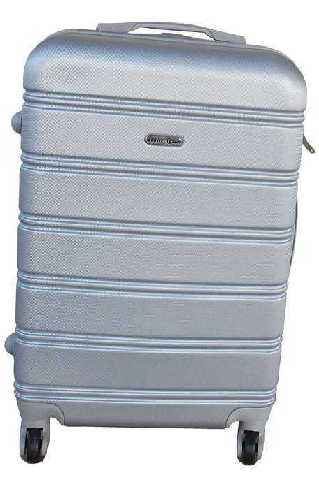 SMTE 1 Piece Premium Travel Luggage Bag 22" - Silver with keychain