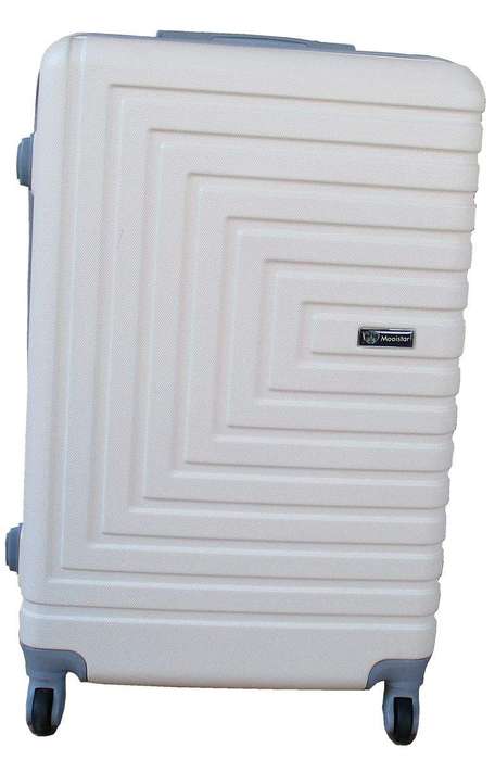 SMTE 1 Piece Mooistar 20 inch Travel Luggage Suitcase Bag - Cream White with keychain