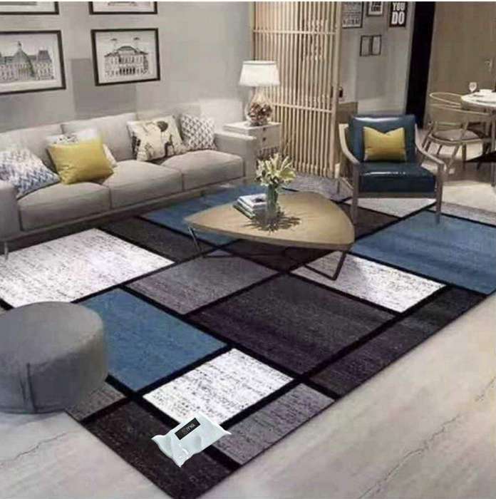 SMTE Modern 3D Geometric Design Area 1 Rug & Complementary IH Tieback with keychain
