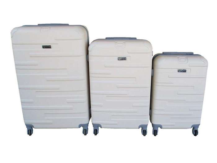 SMTE 3 Piece Travel 30" Luggage Suitcase Bag Set-Stylish -Cream White with keychain