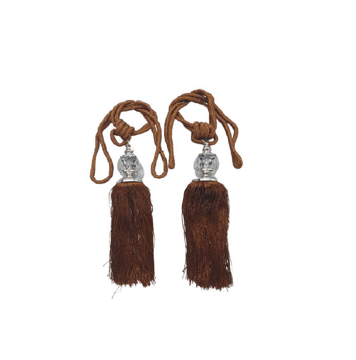 SMTE Curtain Tie Back Brown 2 Piece with keychain