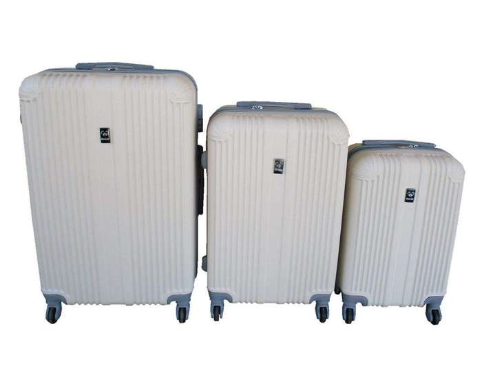 SMTE 3-Piece Travel Luggage Suitcase Bag Set-Stylish, and Convenient-Cream White with keychain