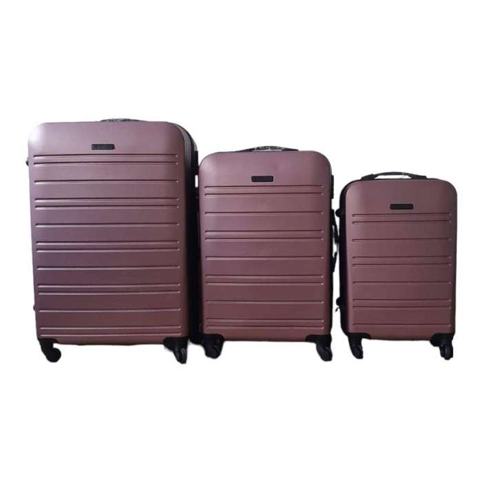 SMTE-Infinite Quality Travel Ware - 3 Piece Luggage Set - Rose C3 with keychain