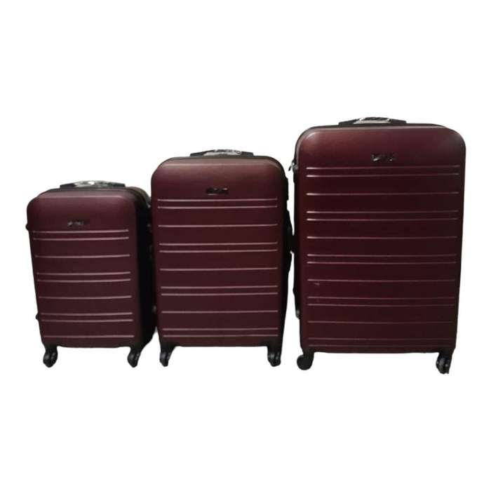 SMTE - Infinite Quality Travel Ware - 3 Piece Luggage Set - Maroon C8 with keychain