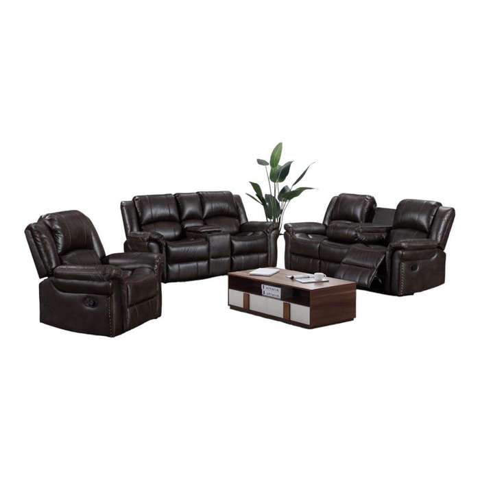 Smte-3 Piece Leather Recliner Set - 9824-Palomino with keychain