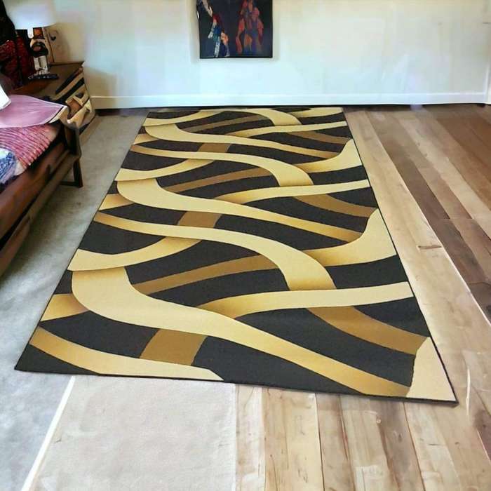SMTE - 200cm x 150cm - Modern 3D Geometric Design - Carpet/Rug - A5 with keychain
