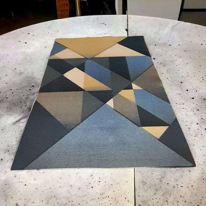 SMTE - 200cm x 150cm - Modern 3D Geometric Design - Carpet/Rug - A7 with keychain