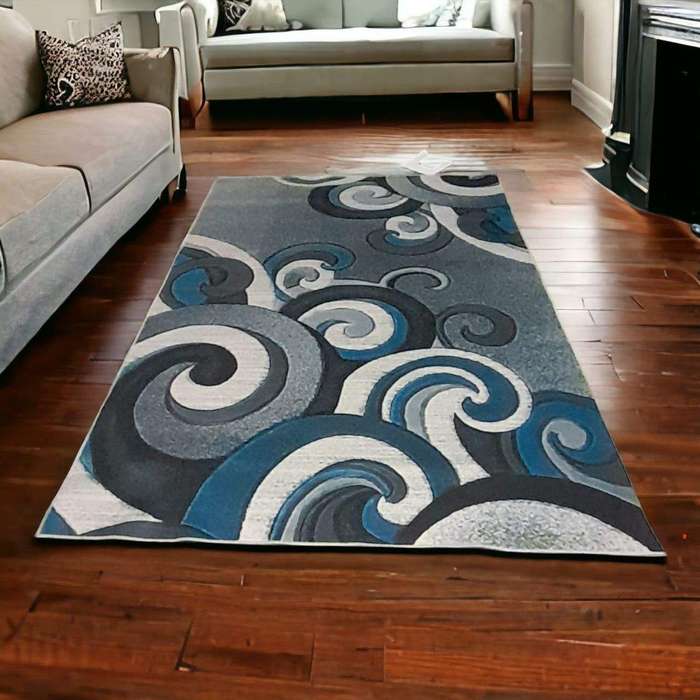 SMTE - 200cm x 150cm - Modern 3D Geometric Design - Carpet/Rug - A2 with keychain