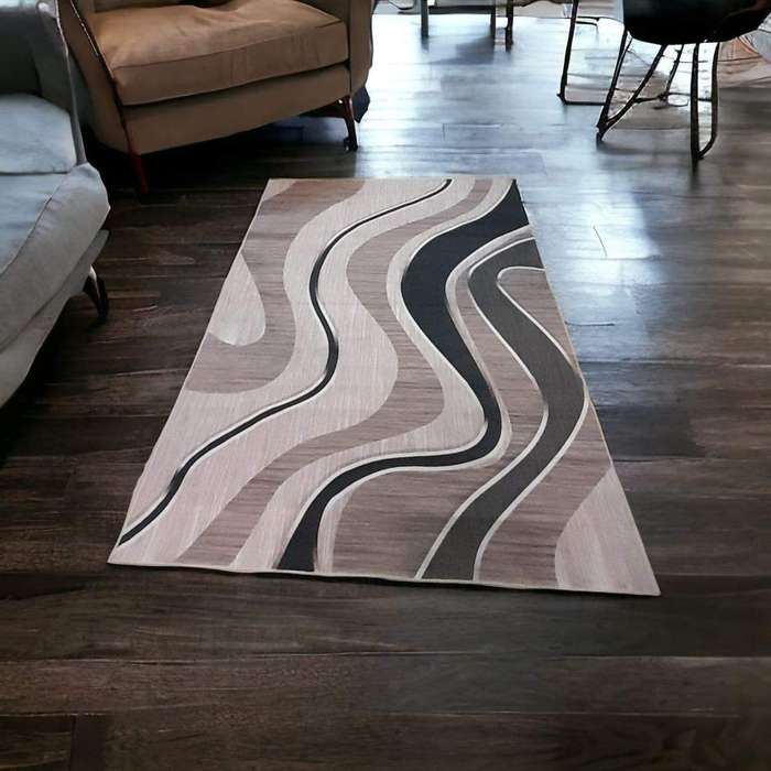 SMTE - 200cm x 150cm - Modern 3D Geometric Design - Carpet/Rug - A4 with keychain