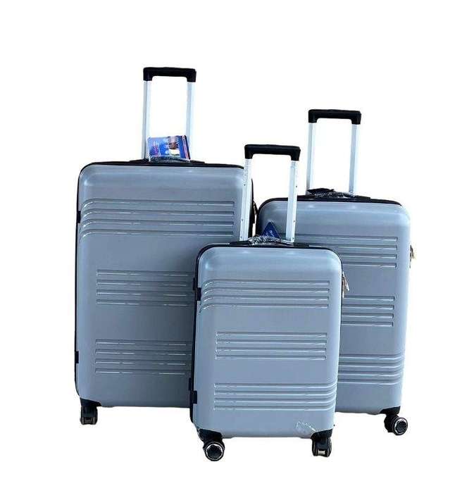 SMTE Le Emporer 3-Piece Suitcase Set - Unbreakable PP Material Luggage - Grey with keychain