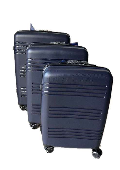 SMTE Le Emporer 3-Piece Suitcase Set - Unbreakable PP Material Luggage - Navy Blue with keychain