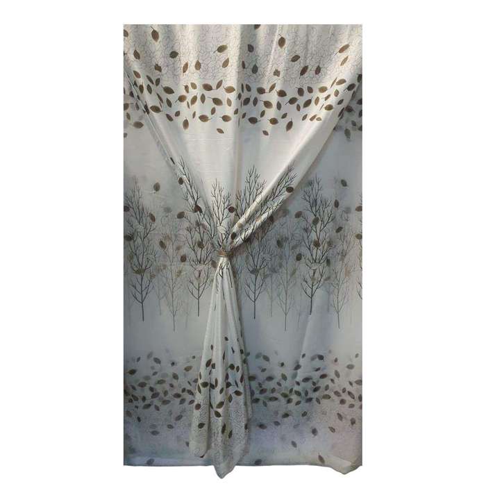 SMTE - White Leafs Theme 3M Curtain 2m Drop - C1 with keychain
