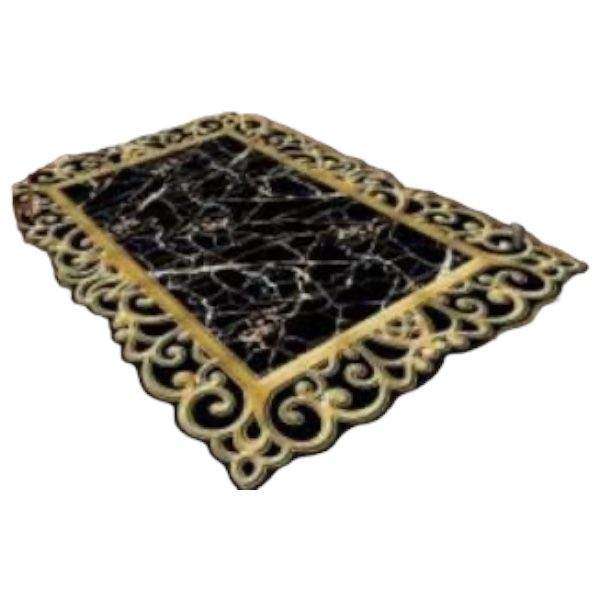 SMTE Quality Large 3D Printed European Style Rug - Black & Gold - F1 - B26 with keychain
