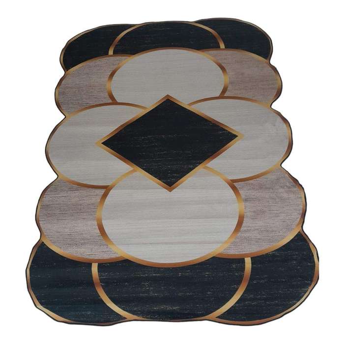 SMTE Quality Large 3D Printed European Style Rug - Brown & Black - F1 - B20 with keychain