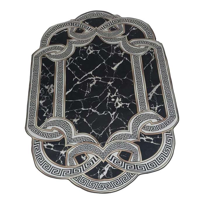 SMTE Quality Large 3D Printed European Style Rug - Black & White - F1 - B19 with keychain