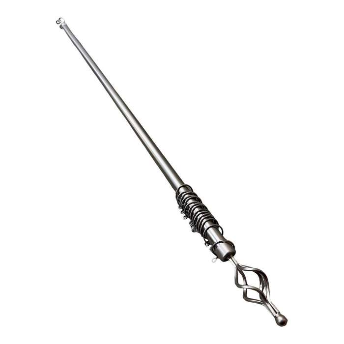 SMTE Expandable Curtain Single Rod with Twisted Cage Finial - 4m with keychain