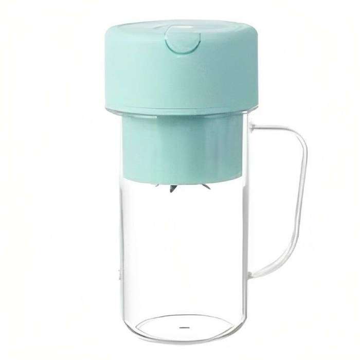SMTE Portable & Rechargeable Battery Juice Blender Cup With Straw - 420ml - Blue with keychain