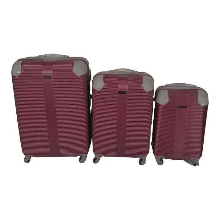 SMTE Quality Hardshell Luggage Bags - Blue - F20 - Red with keychain