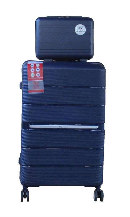 SMTE Unbreakable Travel Luggage 2 Piece Suitcases Spinner - 22" - Royal Blue with keychain