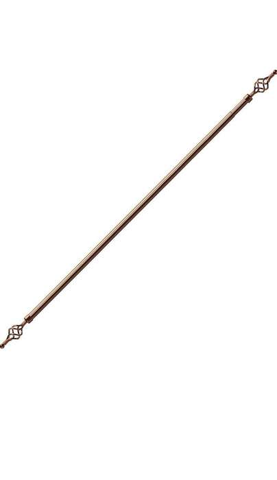 SMTE Expandable Single Curtain Rod with Twisted Cage Finial - 3m with keychain