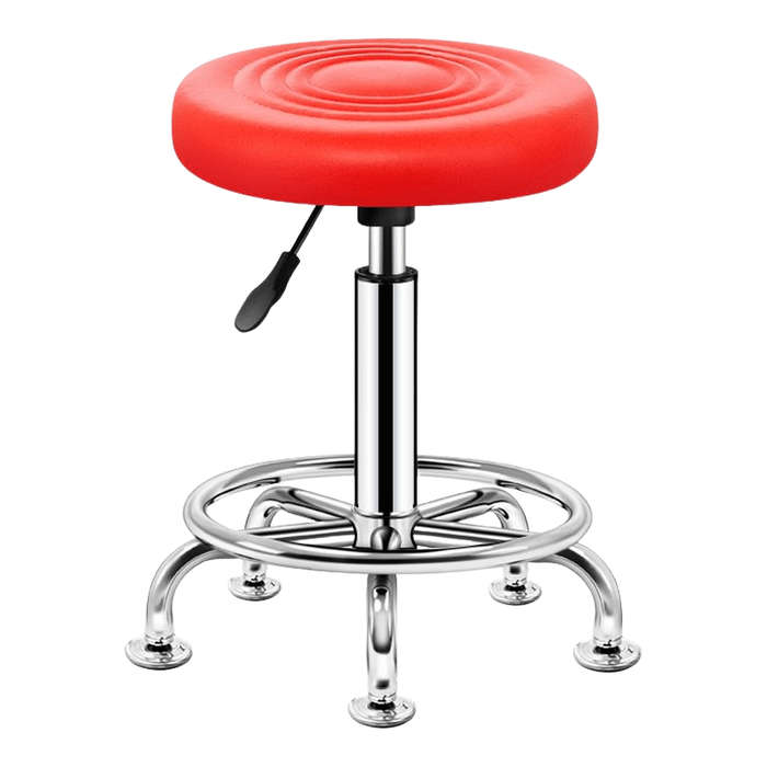 SMTE 360 Degree Rotation Saloon Stool - Red with keychain