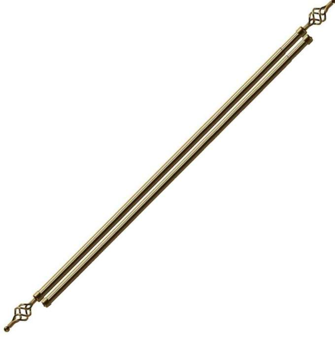 SMTE Expandable Curtain Double Rod With Twisted Cage Finial - 3m & IYWA Tieback with keychain
