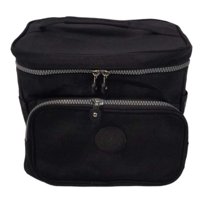 SMTE Square Large Capacity Thermal Lunch Bag-F24 - Black with keychain