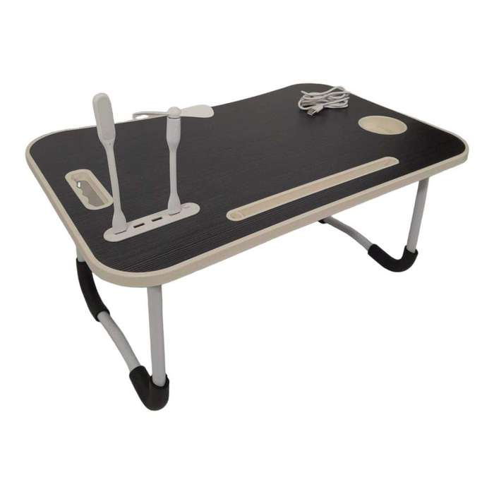 SMTE-Collapsible USB Port Laptop Desk.-F24 - Black with keychain