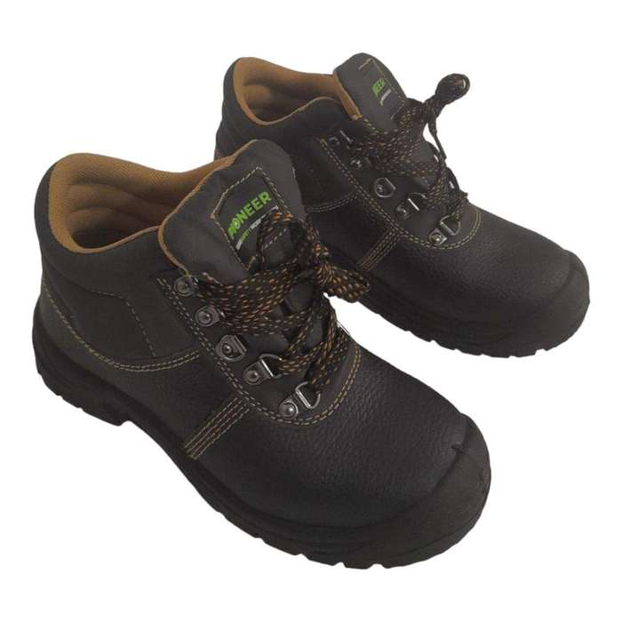 SMTE- Lace up mens safety Shoes -Brown - UK 8 with keychain