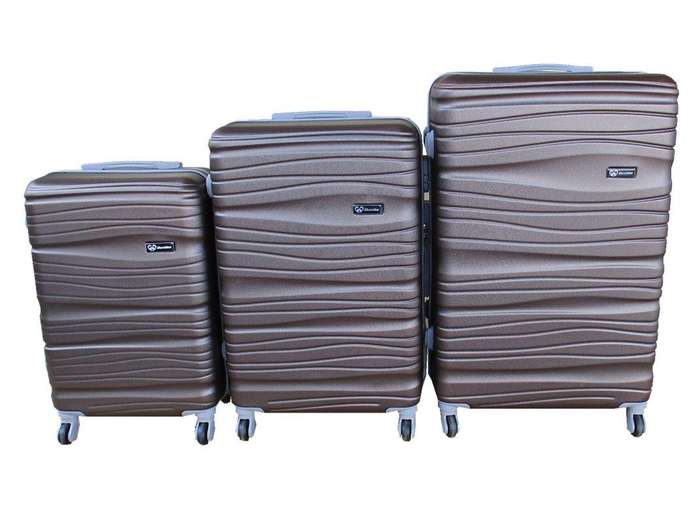 SMTE 3 Piece Travel 30" Luggage Suitcase Bag Set-Stylish - Brown with keychain