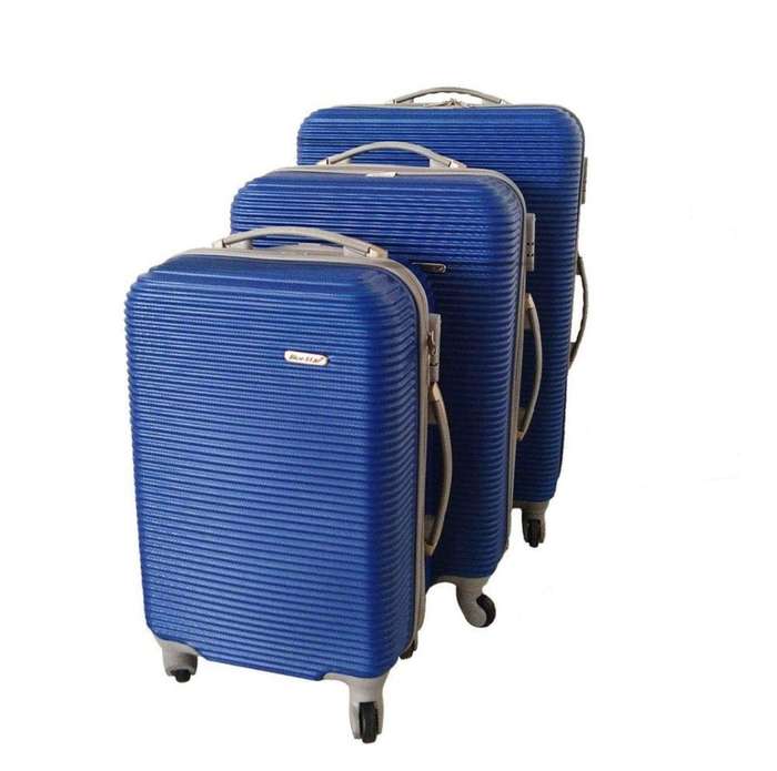 SMTE Expert Travel Ware - 3 Piece Luggage Set - Navy with keychain