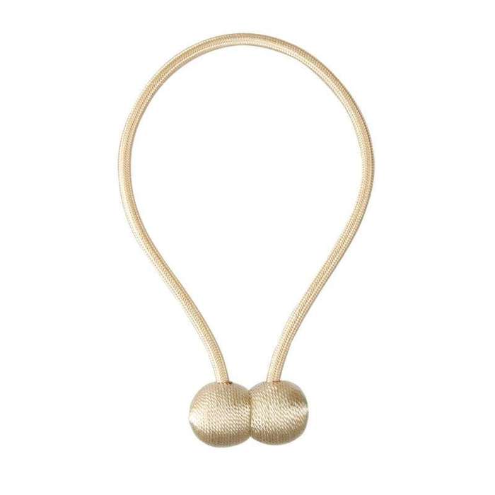 SMTE Magnetic 2pc Curtain Tieback - Ball - Beige with keychain