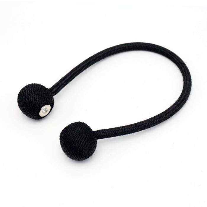 SMTE Magnetic 2pc Curtain Tieback - Ball - Black with keychain