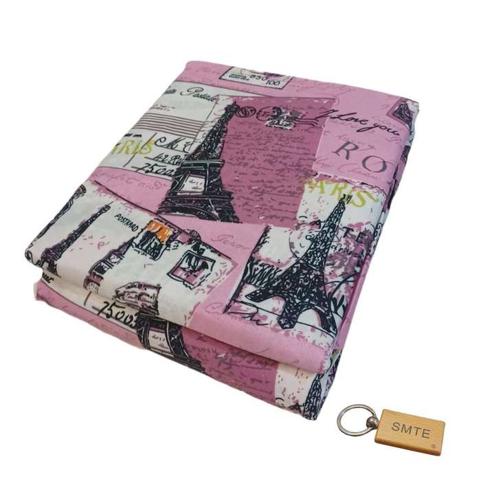 SMTE Luxurious Microfiber Bed Sheets: 150x189cm+Smte Keyring - Eiffle Tower with keychain