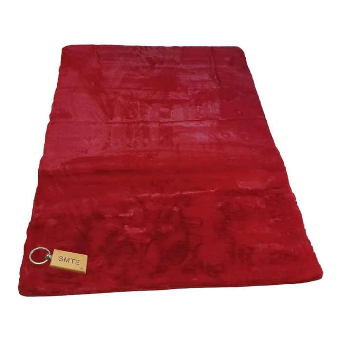 SMTE Quality Maxsoft Rabbit/Bunny Skin Fluffy Rug With Keychain-Red - 160 L x 230 W cm