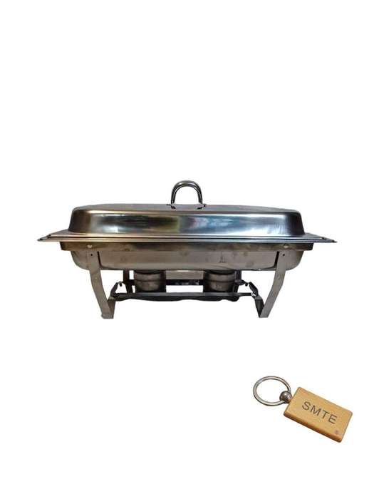 SMTE Stainless Steel 10-Liter Chafing Dish - Elevate Your Events with Elegance with keychain