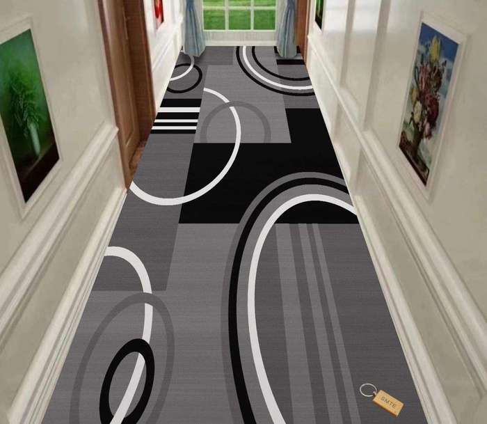SMTE 80cm by 200cm - Modern 3D Geometric Design Area Rug A67+Smte Keyring with keychain