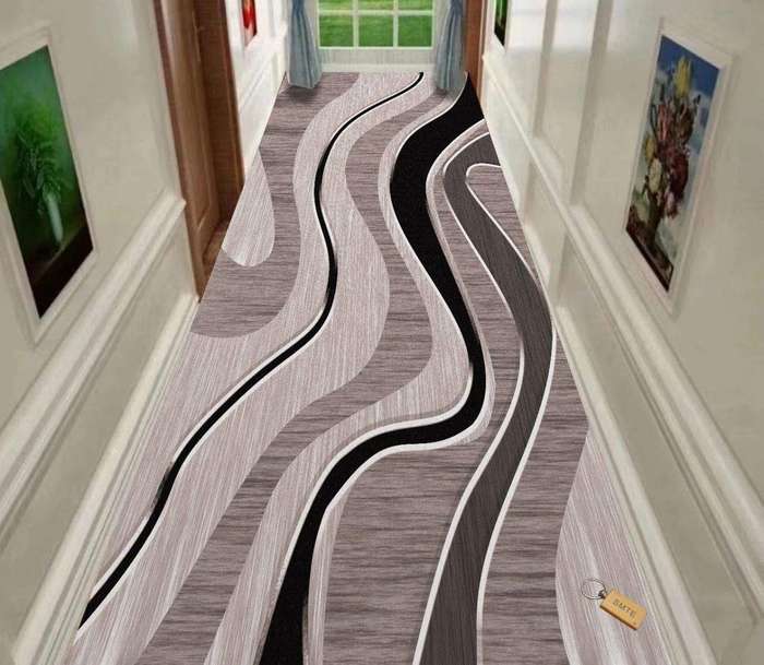 SMTE 80cm by 200cm - Modern 3D Geometric Design Area Rug A4+Smte Keyring with keychain