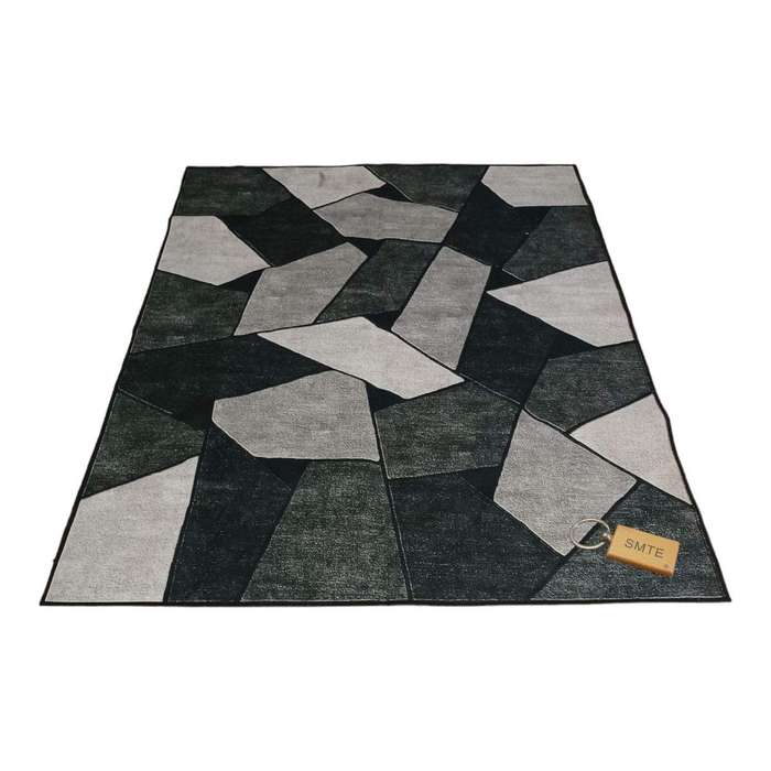 SMTE 200cm by 150cm - Modern 3D Geometric Design Area Rug A9 With SMTE keyring with keychain