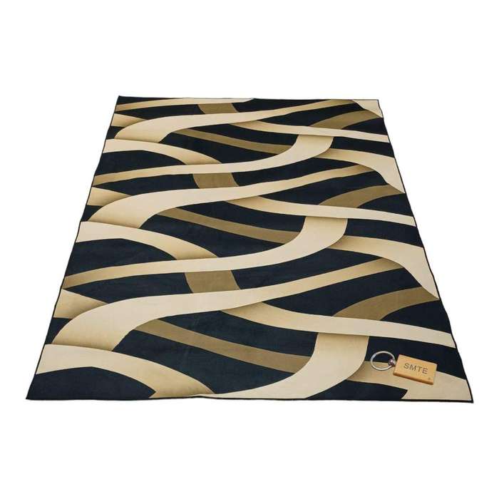 SMTE 200cm by 150cm - Modern 3D Geometric Design Area Rug A5 With SMTE keyring with keychain