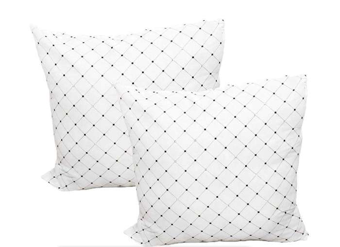 SMTE Set of 2 Soft Non-Shrink Silk Mat Continental Pillow - 65cm x 65cm with keychain