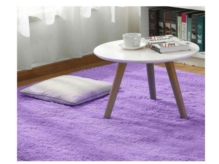 SMTE Fluffy Rug/Carpet - Plain Purple with keychain