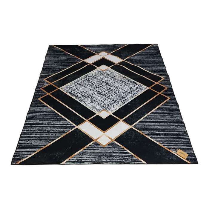SMTE 200cm by 150cm - Modern 3D Geometric Design Area Rug A73 with SMTE Keyring with keychain