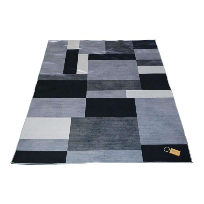 SMTE 200cm by 150cm - Modern 3D Geometric Design Area Rug A71 With SMTE Keyring with keychain