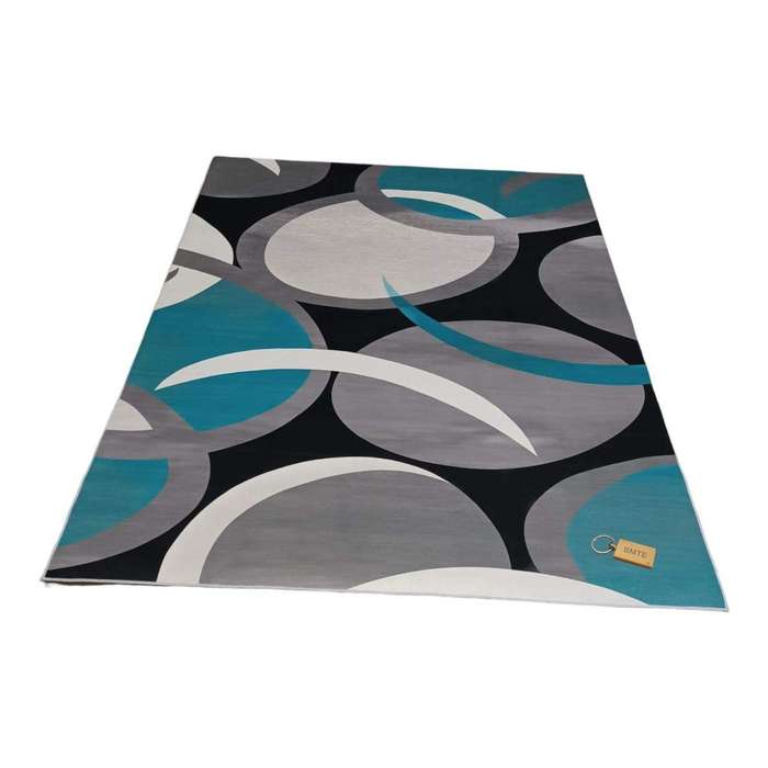 SMTE 200cm by 150cm - Modern 3D Geometric Design Area Rug A18 With SMTE Keyring with keychain