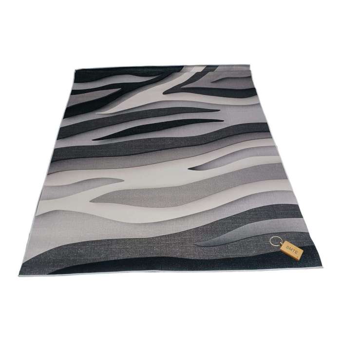 SMTE 200cm by 150cm - Modern 3D Geometric Design Area Rug A17 With SMTE Keyring with keychain