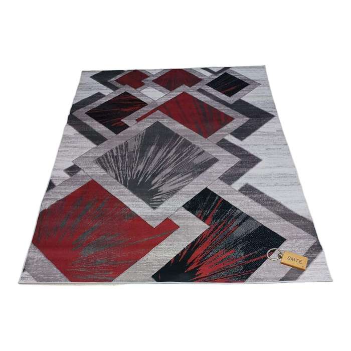 SMTE 200cm by 150cm - Modern 3D Geometric Design Area Rug A15 With SMTE Keyring with keychain