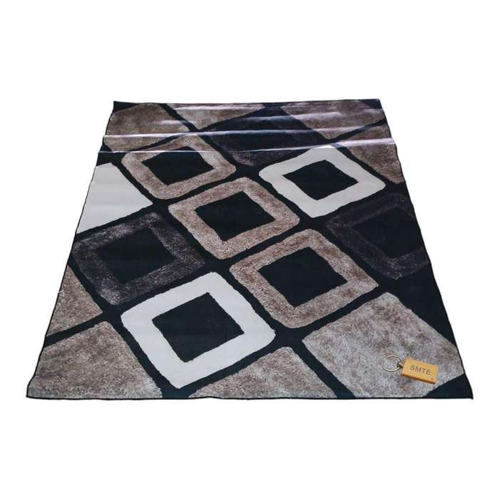 SMTE 200cm by 150cm - Modern 3D Geometric Design Area Rug A9+Smte Keyring with keychain